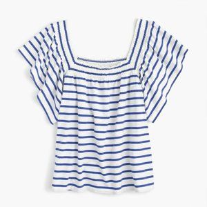 J. Crew Blue and White Striped Blouse